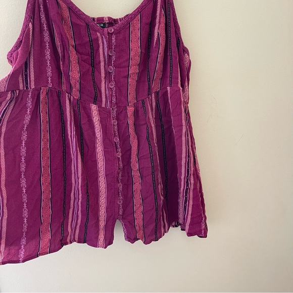 TORRID Berry Purple Stripe Baby Doll Tank Top size 3 - Picture 3 of 7